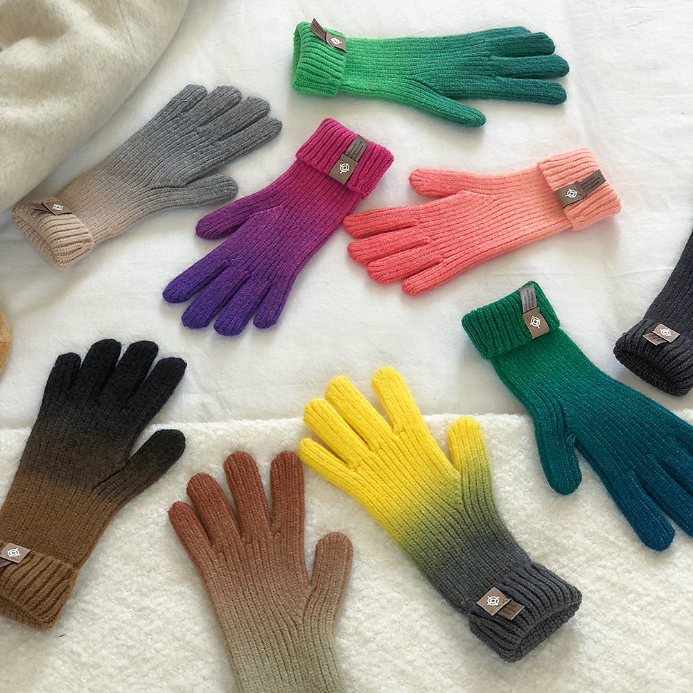 Unisex Streetwear Gradient Color Gloves 1 Pair display picture 1