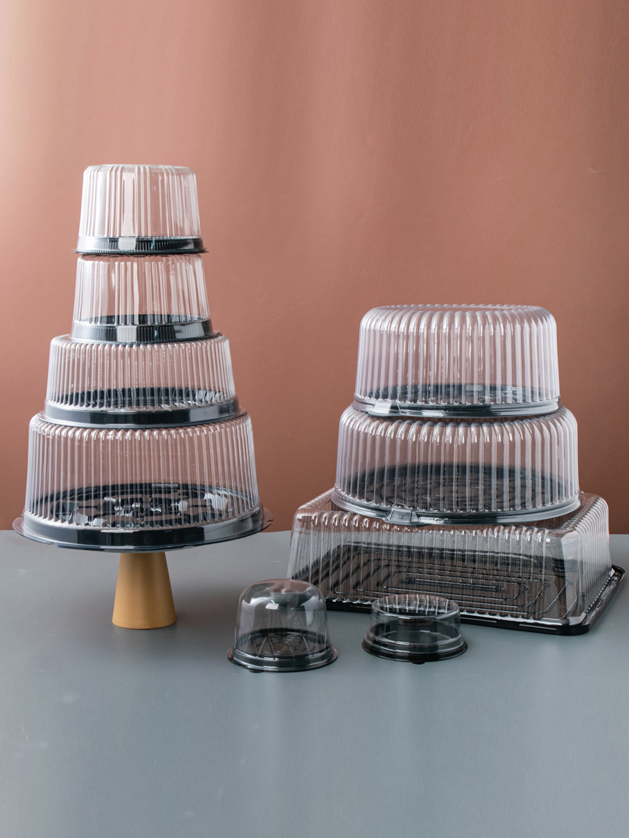 3/4 / 4 / 6 / 8 / 9 / 10 / 11 / 14 pulgadas caja de pastel transparente caja de embalaje de pastel de cumpleaños qifeng mousse caja de embalaje