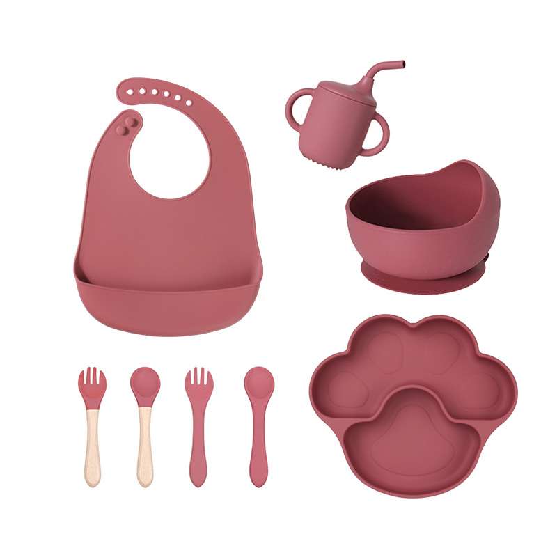 Burgundy dinner plate 8-piece set