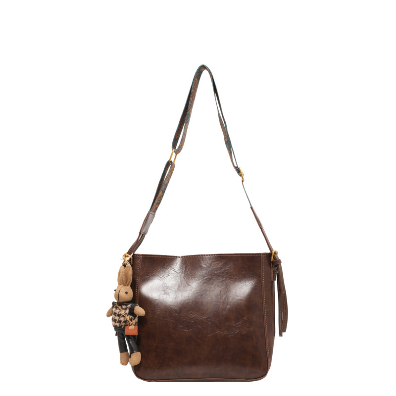 Bolsa casual simple para mujeres 2025 nuevo bolso de cubo universal estilo extranjero de alta calidad bolso de hombro