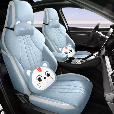 Modelə uyğun (Original) oturacaq örtükləri — 05dmi car seat covers, universal - arctic-blue-cartoon-version-note-the-model-year-front-row-fully-covered-rear-row-partially-covered