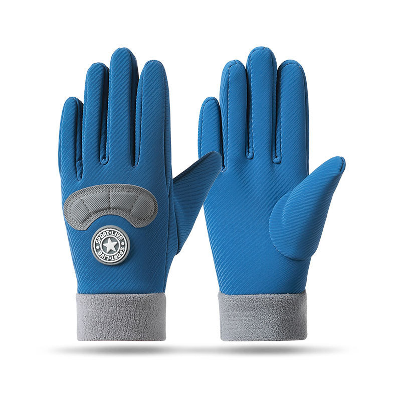 Guantes para niños con forro polar medio dedo niños y niñas otoño e invierno cálido a prueba de viento impermeable antideslizante niños estudiante deportes equitación