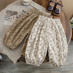 女の子のズボンの秋の服の外は洋気の韓国版の子供の春秋の金のゆったりしているレジャーのズボンの赤ちゃんの秋の花のズボンを着ます。