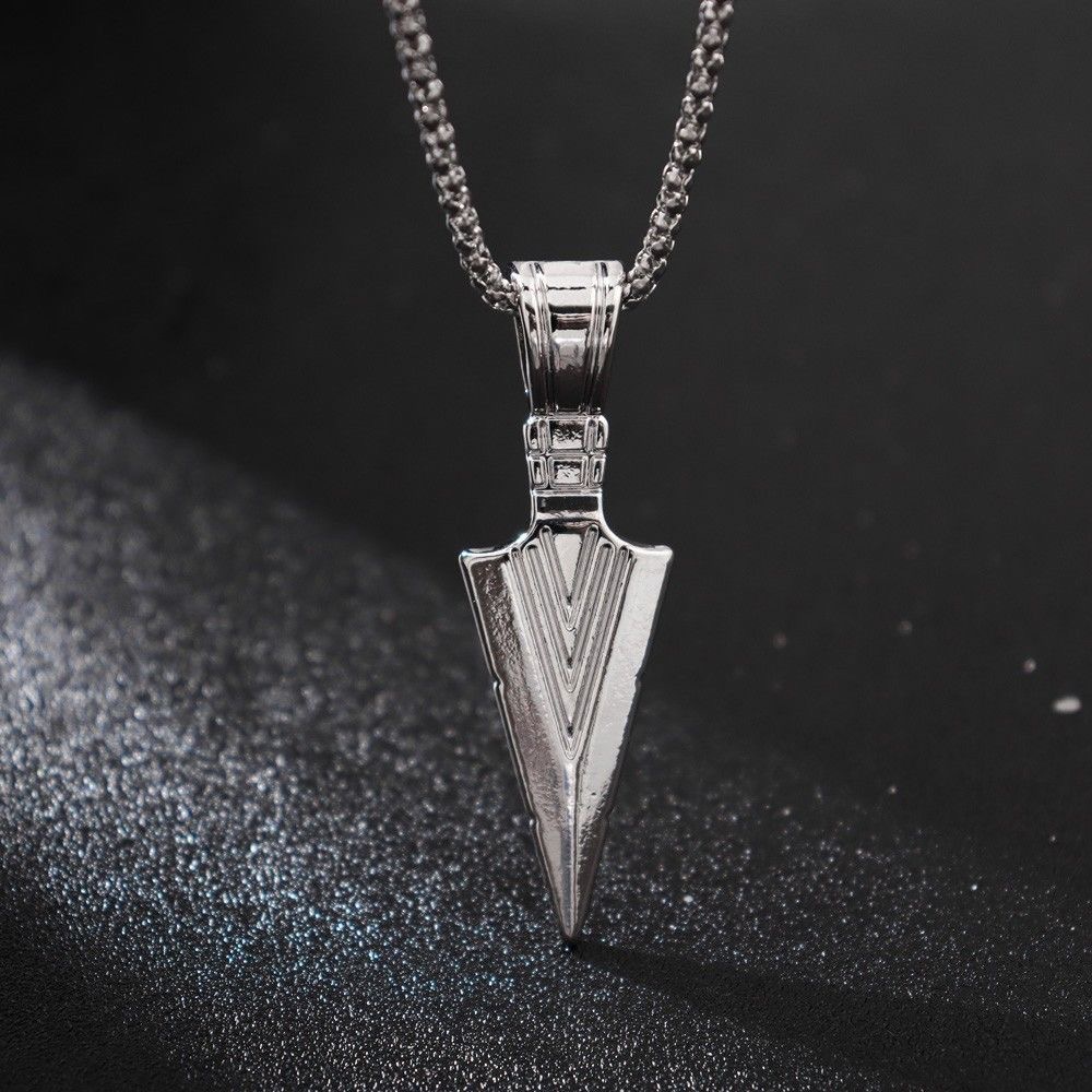 Men's Hip-hop Necklace With Triangular Spearhead Alloy Pendant_voghion.com