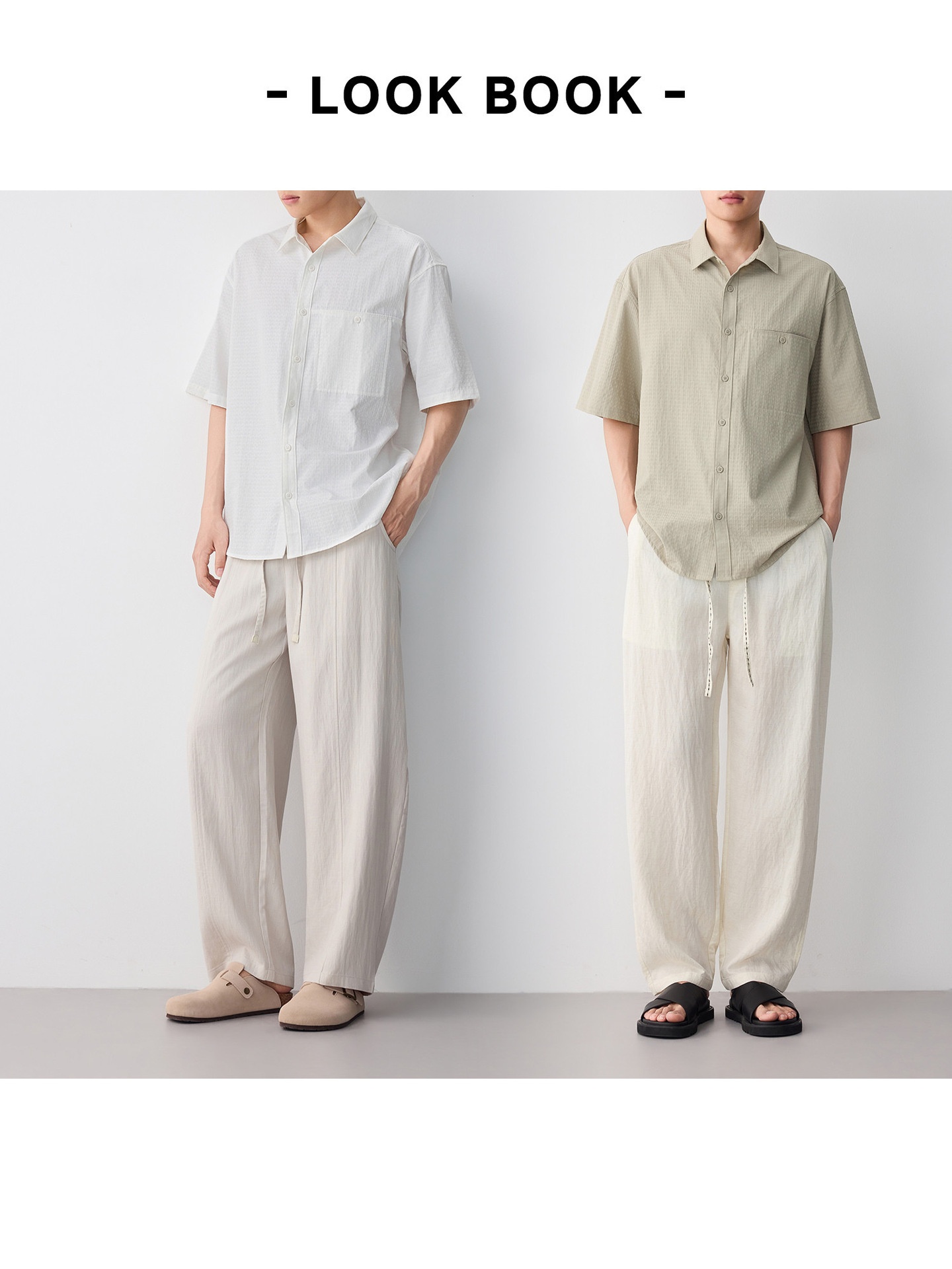 Áo sơ mi nam dài tay công sở chất liệu cotton phom thường — trắng