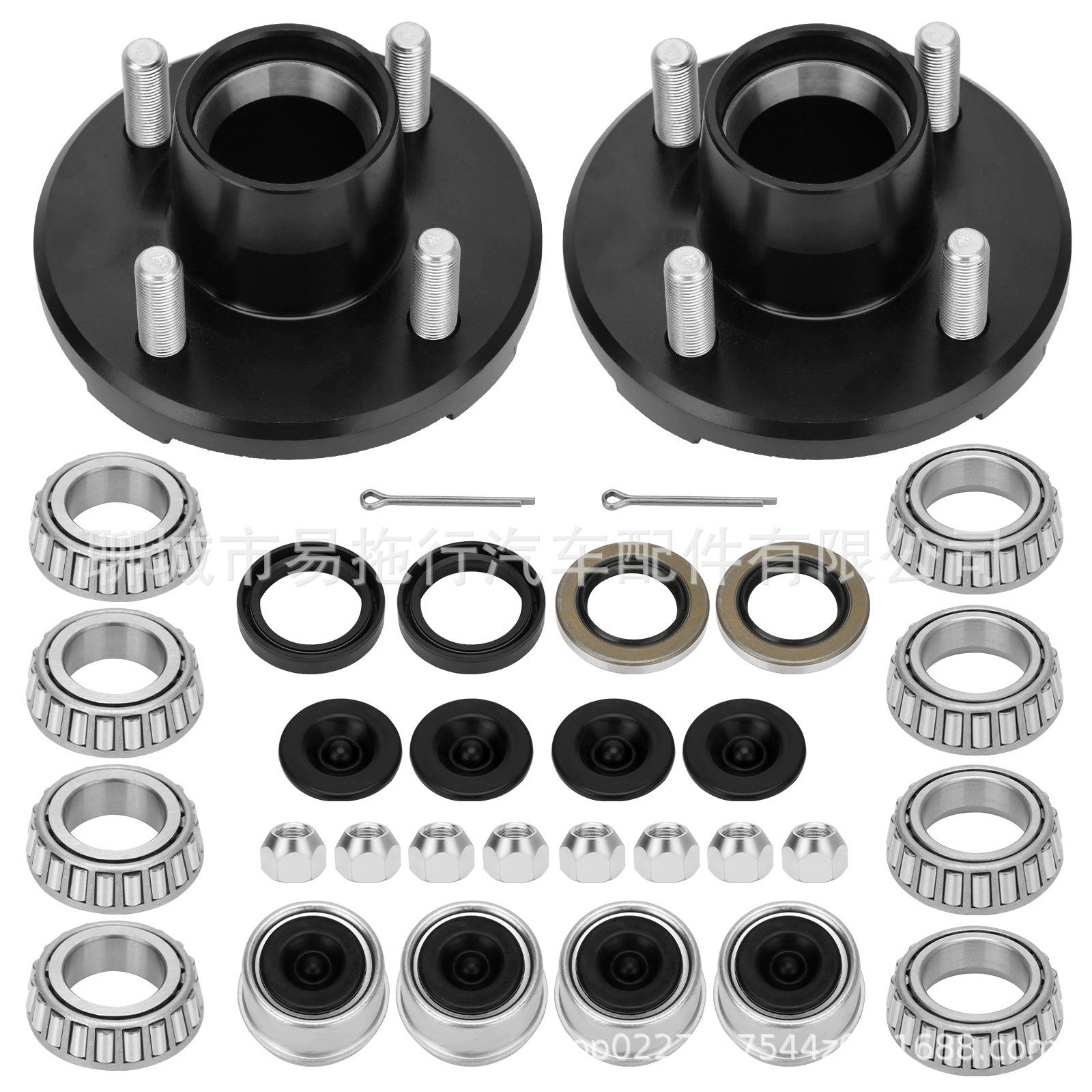 2 комплекта ступицы колеса прицепа, 2000 фунтов, 4 × 4 дюйма, подходит для 1 дюйма и 1–1/16 дюйма.