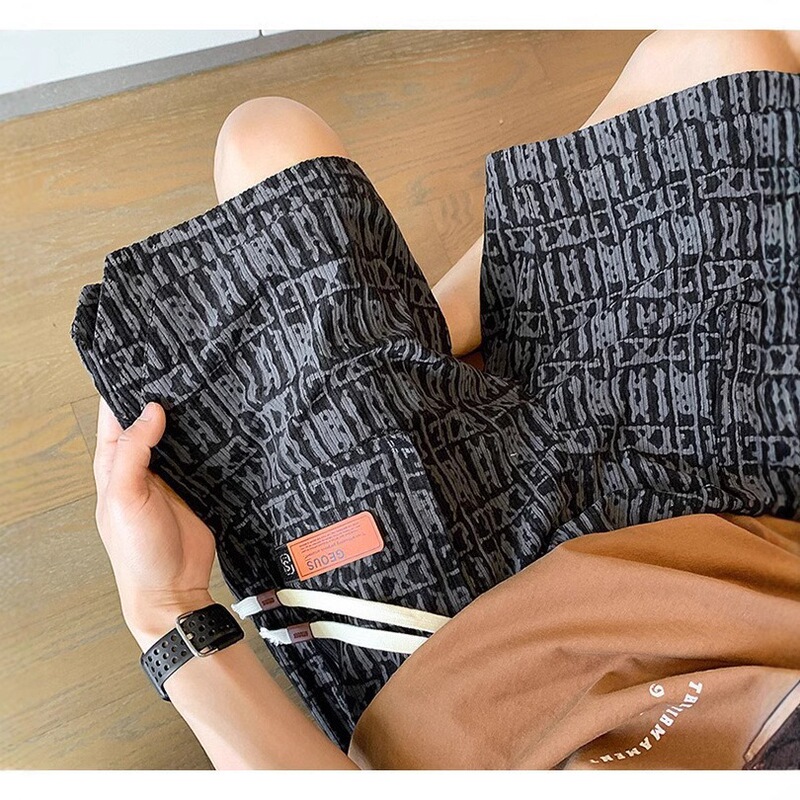 Waffle Weave Thin Tie-Dye Shorts for Men, Summer Trendy Loose Straight Casual Basketball Hong Kong Style Five-Point Sports Pants Waffle Weave Thin Tie-Dye Shorts for Men, Summer Trendy Loose Straight Casual Basketball Hong Kong Style Five-Point Sports Pants