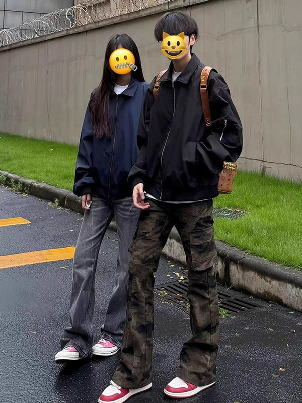 cleanfit短款飞行夹克男款秋季bomber廓形工装外套痞帅翻领棒球服|undefined