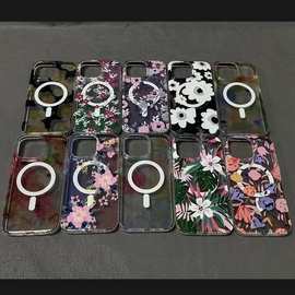 适用iPhone16promax创意图纹苹果15pro彩纹壳14IMD保护套13手机壳