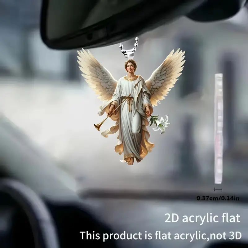 Nuevo colgante ángel acrílico transfronterizo plano para automóviles retrovisor decoración colgante para regalos de vacaciones en el hogar colgante