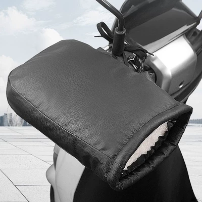 Electric Motorcycle Handlebar Covers, Winter Warm Battery Car Gloves, Waterproof Windshield Gloves, Plus Velvet and Thickened Cotton Handlebar Covers