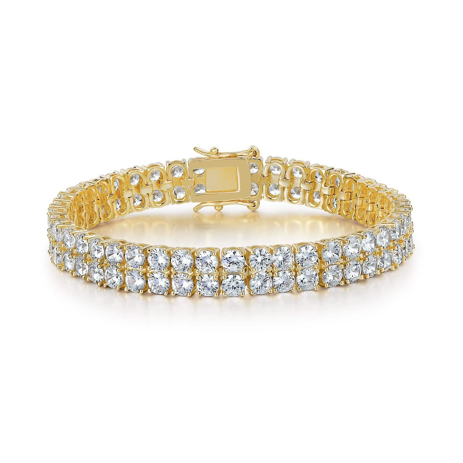 Double Row Tennis Bracelet With Zircon For Men And Women_voghion.com