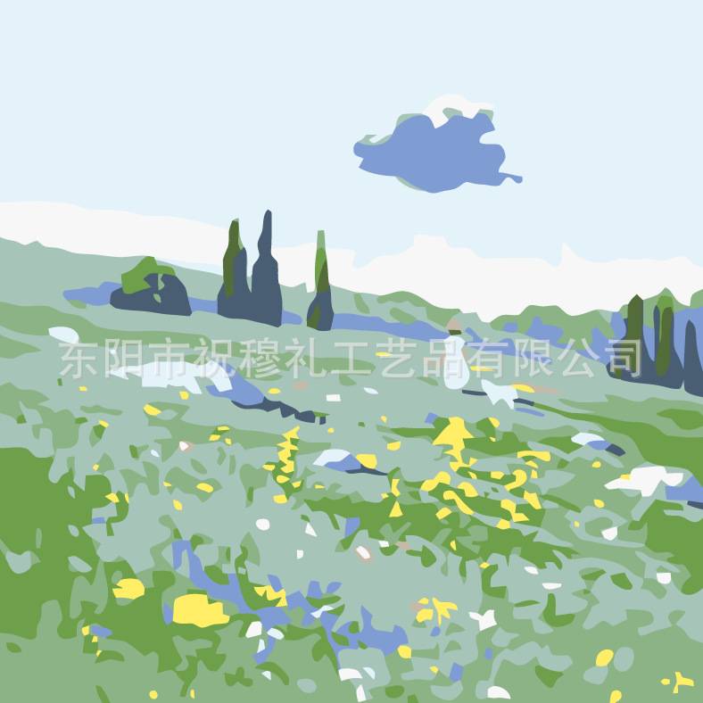 DIY digital pintura al óleo tulipán hecho a mano paisaje color pintura estudiante niños educativos color pintura relleno pintura al por mayor