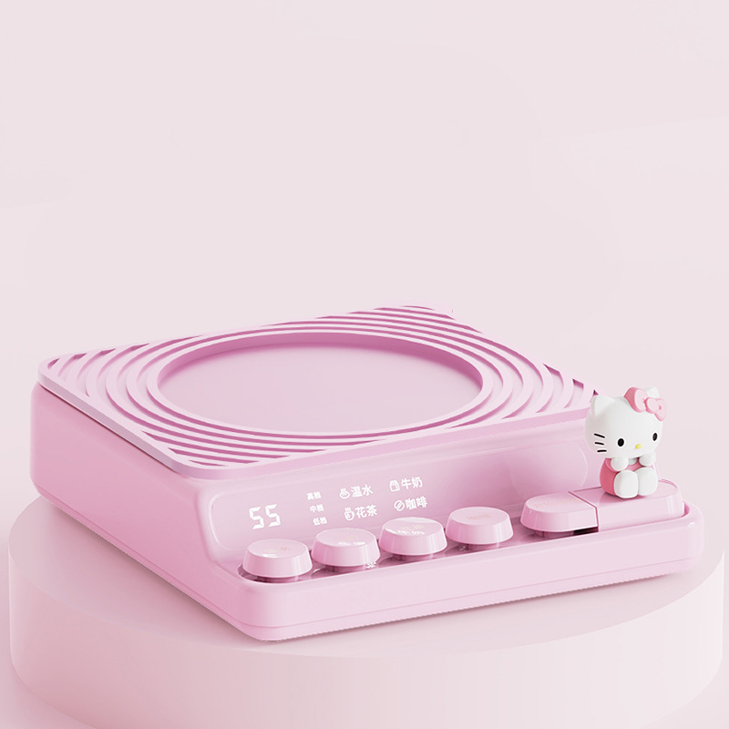 新しいかわいい漫画急速加熱ウォームカップコースターオフィスデスクガールハートスマートサーモスタットコースターギフト|undefined