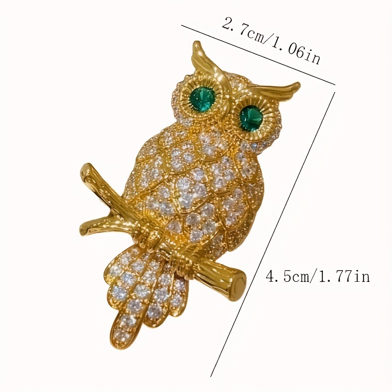 Elegant Owl Enamel Brooch with Diamond-Encrusted Crystals, a Niche Luxury Style Women's Jewelry Gift