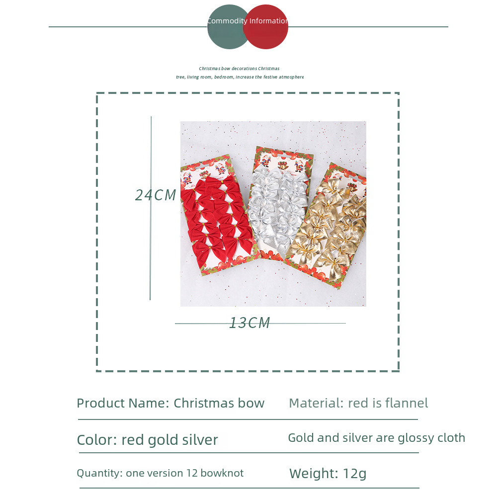Christmas Decoration Bows Red And Gold Christmas Tree Pendants_voghion.com