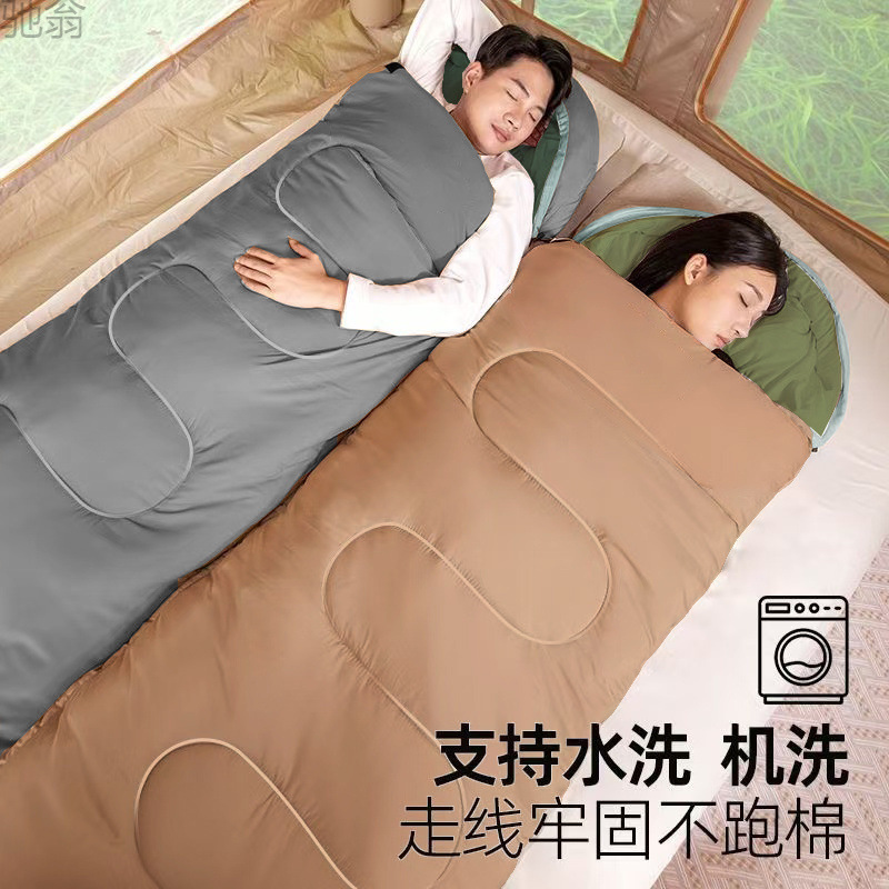 K4F成人睡袋户外四季冬季保暖通用加厚防寒露营双人办公室被子午