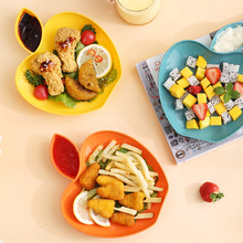 苹果塑料盘饺子盘带醋碟水饺小碟子吐骨碟创意小吃蘸料水果零食带