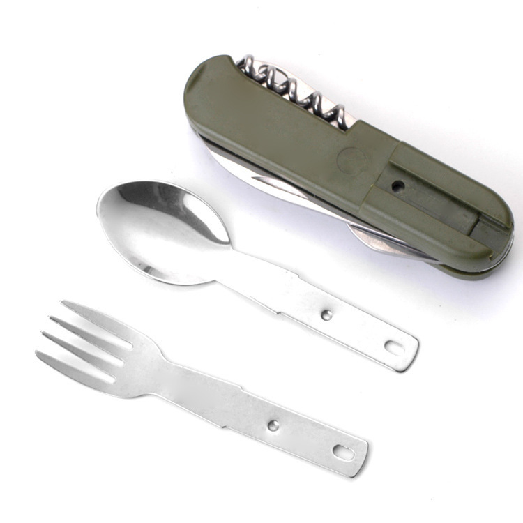 Factory direct camping detachable multifunctional folding knife, fork and spoon combination tableware portable outdoor three-piece tableware Factory direct camping detachable multifunctional folding knife, fork and spoon combination tableware portable outdoor three-piece tableware