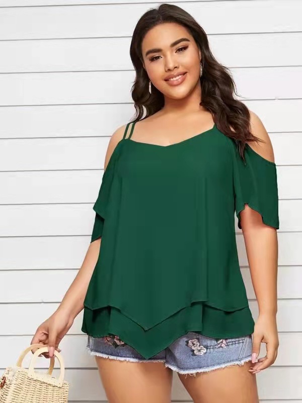 women s plus size strapless sling irregular shirt nihaostyles clothing wholesale NSCX72536