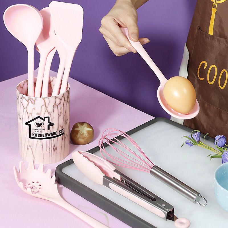 10 piezas de cocina de silicona de grado alimenticio antiadherente cocina de silicona resistente a altas temperaturas set al por mayor