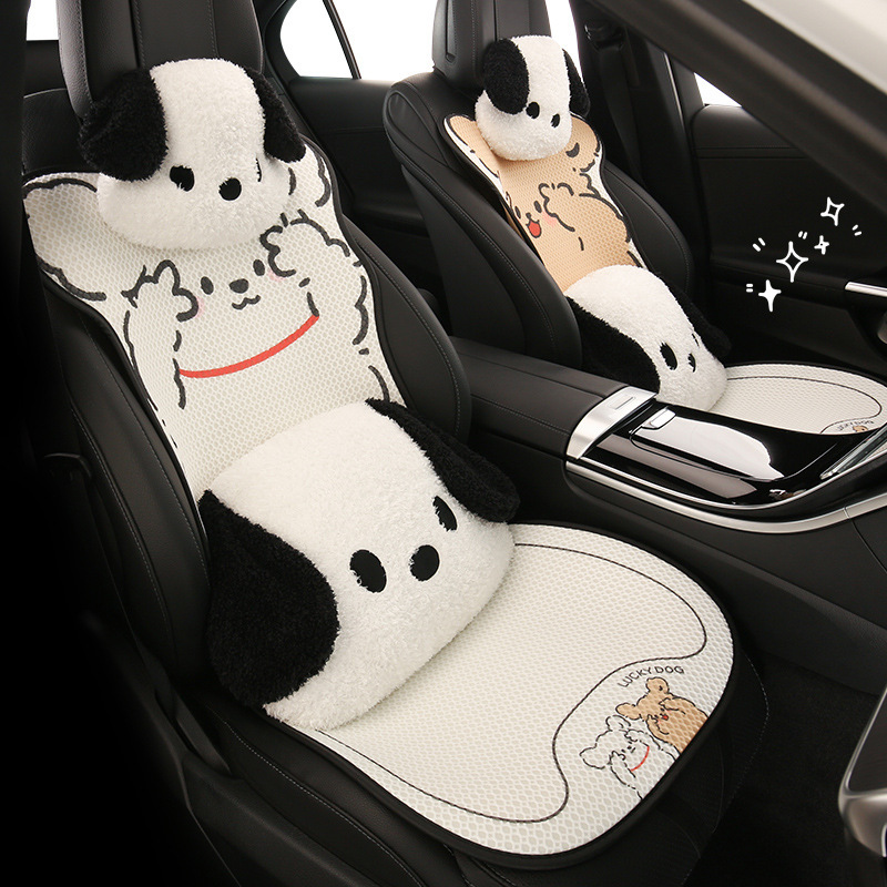 車の座布団四季通用のかわいい座布団の子犬のシートカバーのネットの赤い女性のシートカバーの秋冬の滑り止めのマット|undefined