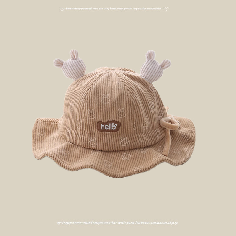 Sombrero para bebés sombrero pescador para bebés otoño y invierno para hombres y mujeres sombrero lindo conejo primavera y otoño sombrero para bebés