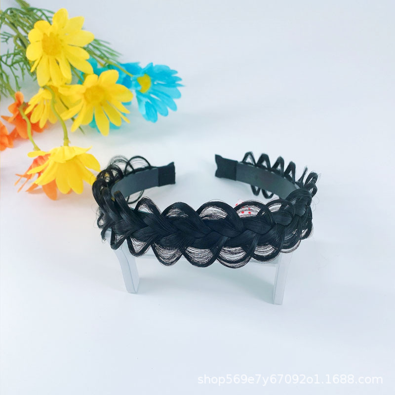 Peluca diadema twist trenza diadema con dientes red antideslizante tocado rojo pelo presionando diadema banda para el cabello accesorios para el cabello tocado femenino