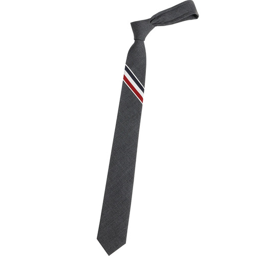 tb Korean version three-color strip 5cm British gray wool tie men's formal business black narrow and thin wholesale