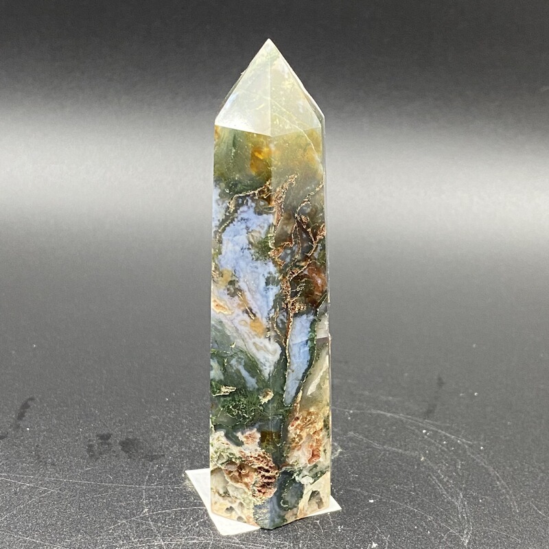 天然水草玛瑙柱子精品手工雕刻件桌面摆件手工雕刻件装饰 买一送一 图 4