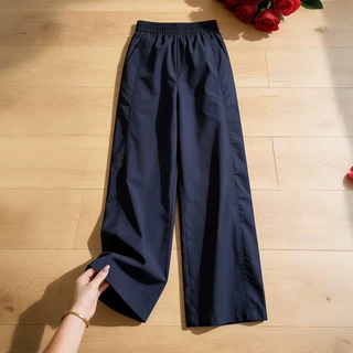 藏青色速干工装裤女夏季新款梨形身材宽松显瘦休闲直筒阔腿运动裤