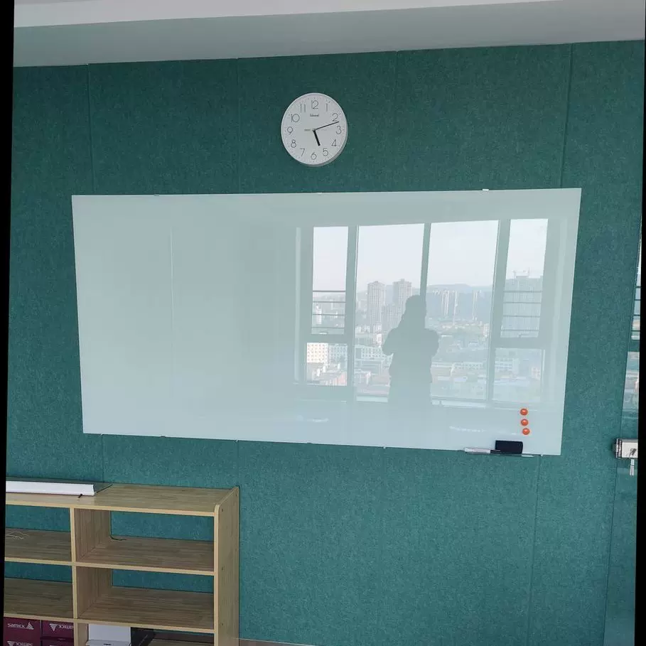 无孔定制磁性钢化玻璃白板办公家用教学教学投影写字板挂式玻璃