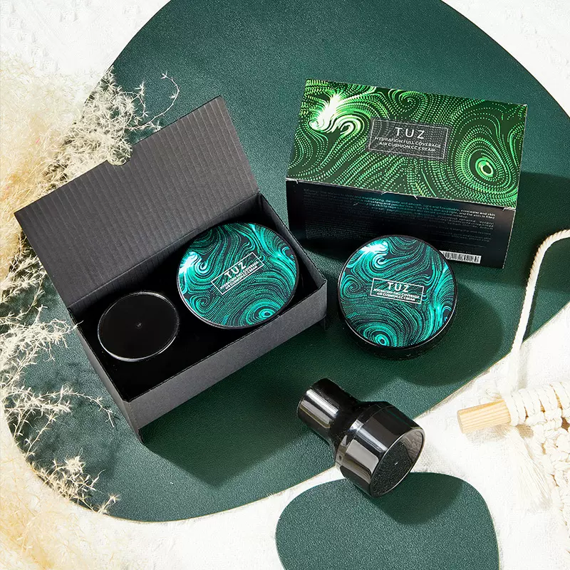 TUZ0216英文版绿色蘑菇头气垫修饰遮瑕粉底打底防汗BB霜跨境CC霜