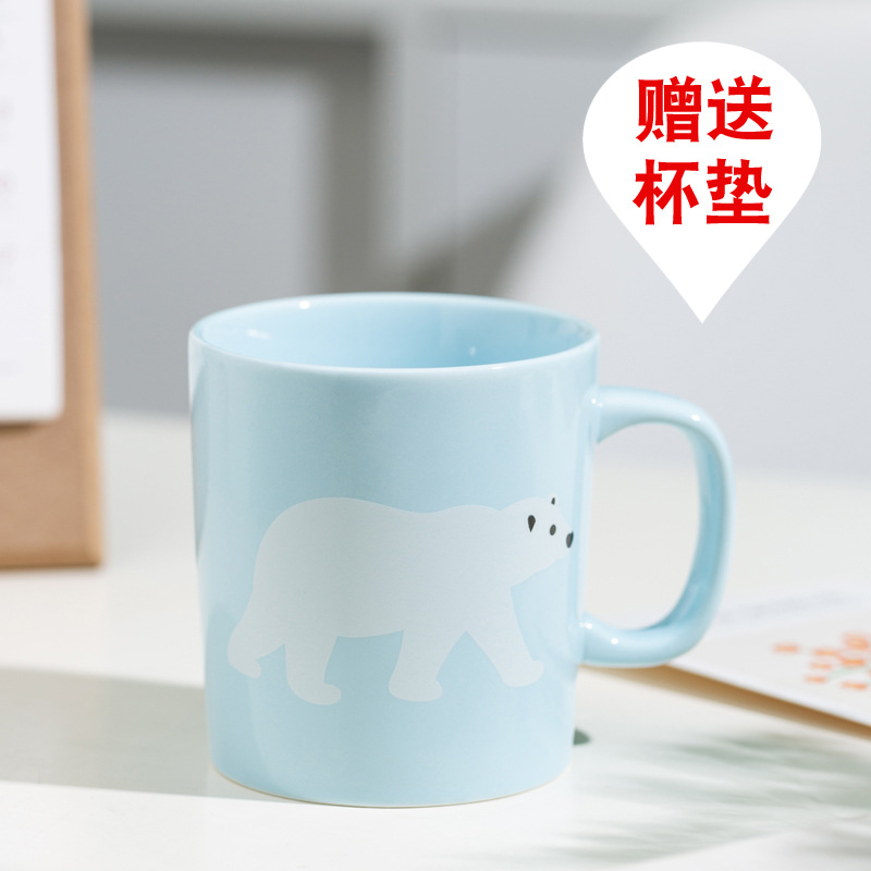 Taza de cerámica de dibujos animados original Taza de un bocado Taza de agua ecológica Taza de animal lindo Taza de desayuno con LOGO impreso