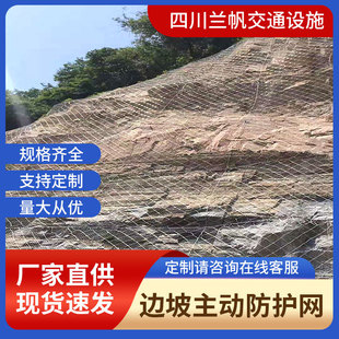 SNS flexible slope protection and soil fixing protection net active slope net landslide falling stone wire rope net manufacturer