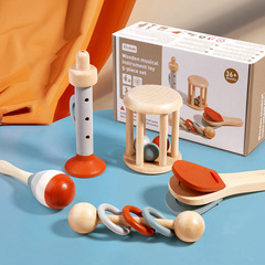 子供の木製のオルフの鈴の5つのセットは赤ちゃんをなだめます。