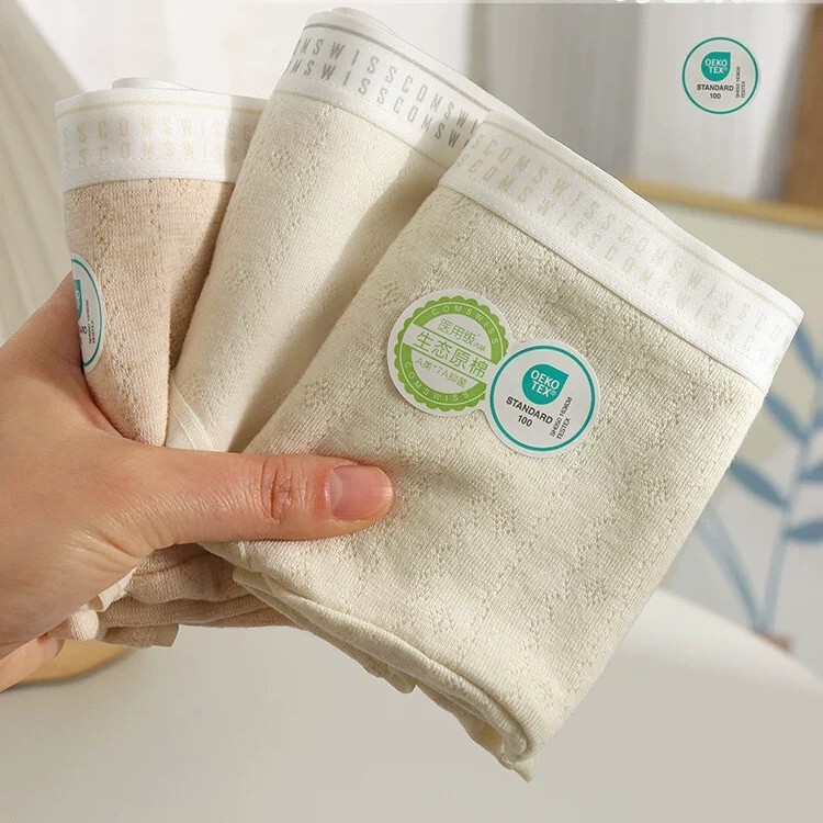 7A organic cotton ~ extended crotch widened crotch simple women's cotton underwear comfortable breathable student cotton briefs