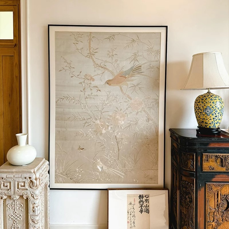 Song Dynasty Aesthetics Chinese Style Old Qian Feng Min Guo Feng New Chinese Style Living Room Entrance Niche Art Home Low Luxury Hanging Painting