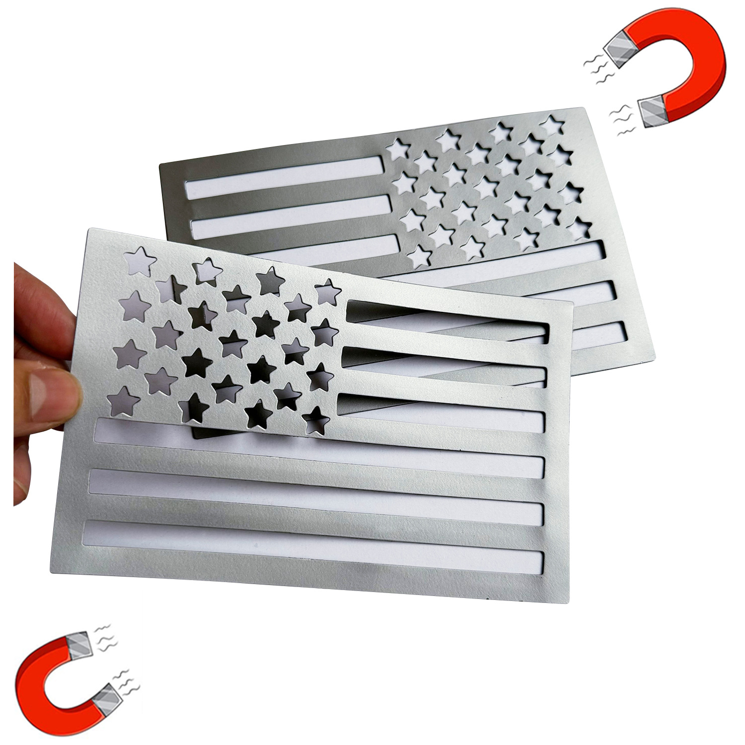 Holle magnetische carrosseriesticker met Amerikaanse vlag, autosticker voor de achterkant, waterdicht en zonbestendig._voghion.com