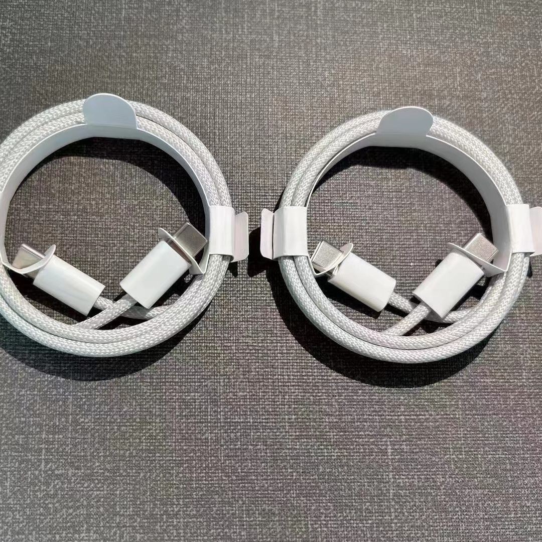 Aplicable a iPhone15 cable trenzado color doble tipo-c cable de carga de alimentación 35W carga rápida Apple 15 cable C- C de carga