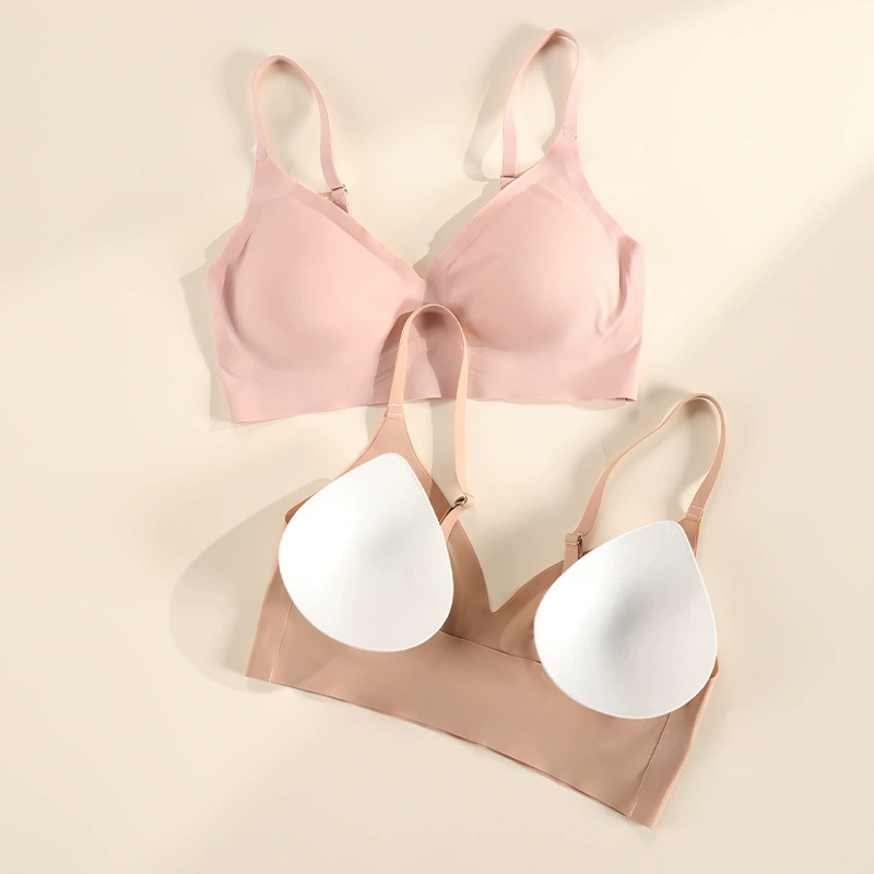 Foundation, underwear, comfortable breathable supporting thin wireless bra, no trace, plus size