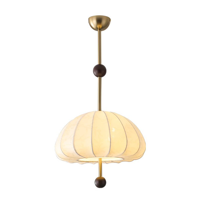 Lámpara de viento idílico francés tela de comedor lámpara de dormitorio nuez impresión Nanyang estética retro lámparas estadounidenses