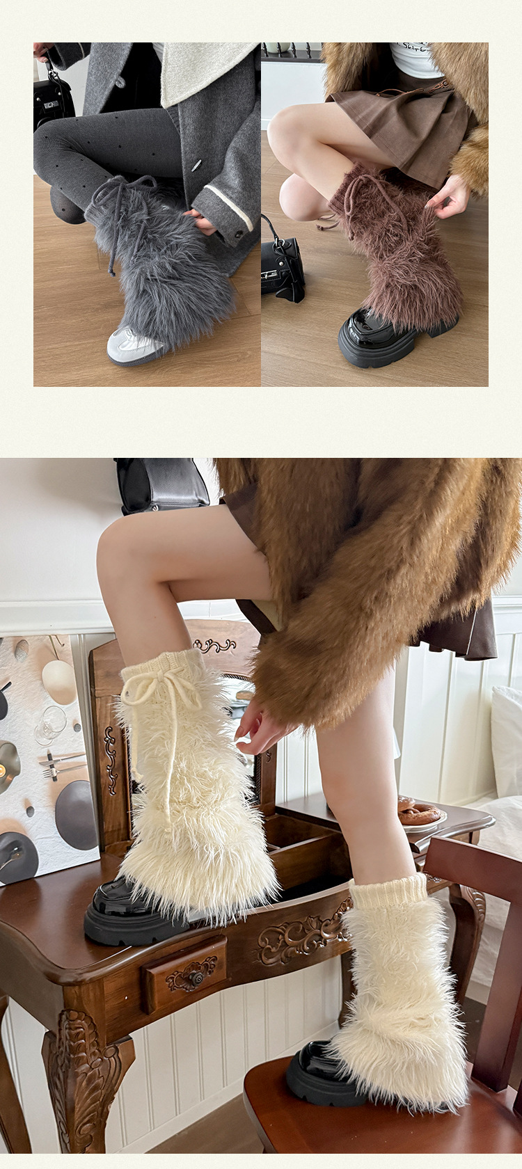 Scaldamuscoli Stivali Moda Calzini di Cotone Donna Autunno e Inverno Spessi Caldi Coprigambe Ins Subculture JK Hot Girl Lungo Tubo Visone Velluto Vitello Coprigambe_voghion.com