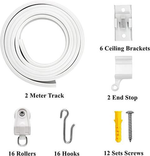 1/2/3/5 meter curved track set U-shaped curtain curved track pulley installation code screw rubber plug accessories