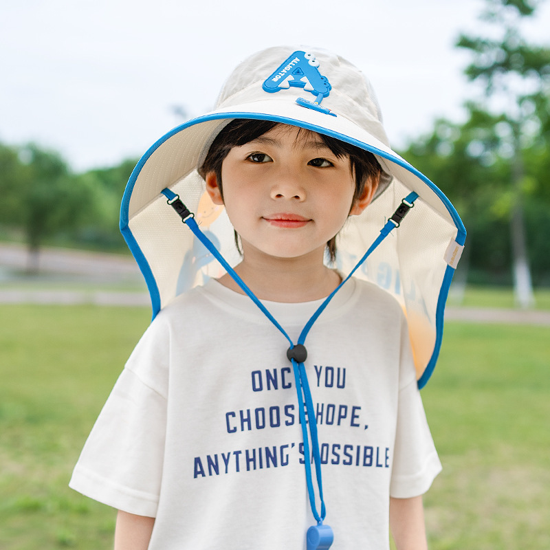 en el viento letras niños bordados sombrero hombre sombrero respirado de verano protector solar sombrero para niños al aire libre sombrero de estudiantes