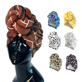鹿皮绒头巾欧美夸张编花束发帽跨境货源装饰头巾