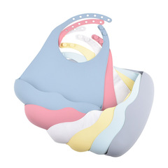 Silicone bib baby feeding bib children's bib drool cloth water-resistant silicone drool bib lightweight foldable