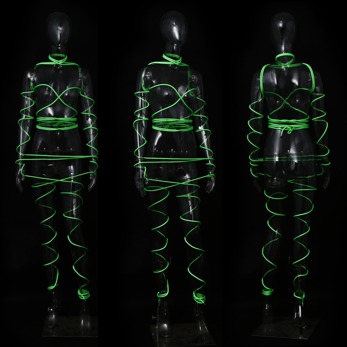 SM fábrica alternativa sexy algodón cuerda suministros coqueteo entrenamiento vinculante cuerda verde luminoso fluorescente juguetes sexuales