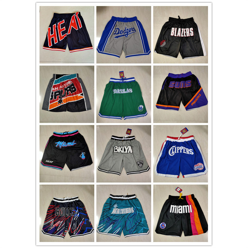 Vintage Lakers/Nets/Celtics Embroidered Magic Pocket Shorts in Stock