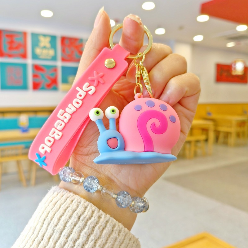 クリエイティブ漫画パーティーかわいいスポンジボブキーホルダーかわいいスタークレブルーバスカップルバッグペンダント|undefined